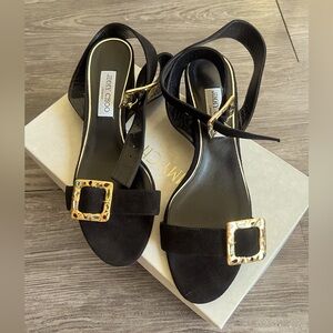 ✨ Jimmy Choo Dacha 85 Suede Sandals In Black EU42